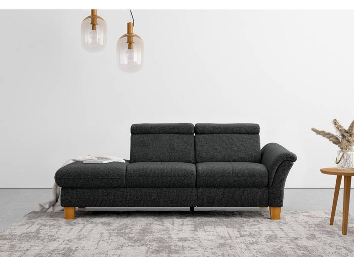 Recamiere, Anthrazit, 206x93 cm, Polyester, Mit Bettkasten & Kopfteilverstellung, Klassisch, Home-affaire