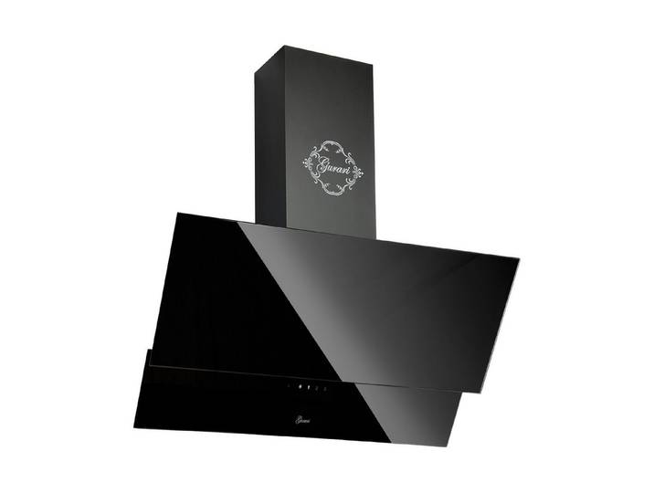 GURARI Kopffreihaube GCH 268 BL 9 Prime+Umluft, Dunstabzugshaube 90 cm, Schwarz Glas Dunstabzugshaube 90 cm/ Effizient EEK A/ Schwarz Glas