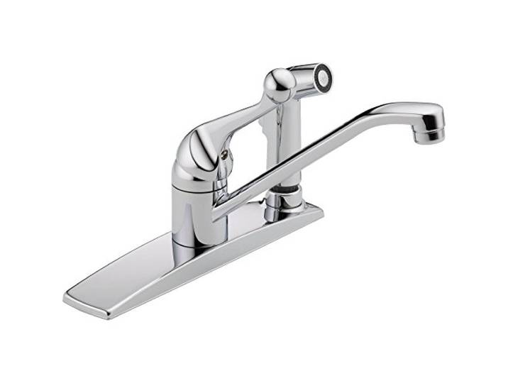 Delta Wasserhahn 300lf-wf Classic, Single-Griff Küchenarmatur mit Integral Spray, chrom
