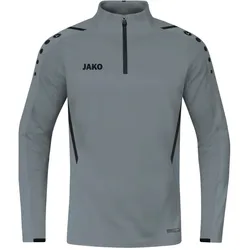 JAKO Challenge Sweatshirt mit 1/4-Reißverschluss steingrau/schwarz S