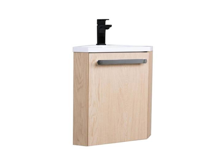 Ensemble lave-mains d'angle suspendu skino avec robinet noir