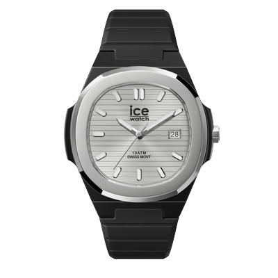 Quarzuhr ICE-WATCH "ICE power - PW7", schwarz, silberfarben, silberfarben, Armbanduhren, Herren, silberfarben, Quarzuhr, Armbanduhr, Herrenuhr, Silikonarmband, analog, Tag