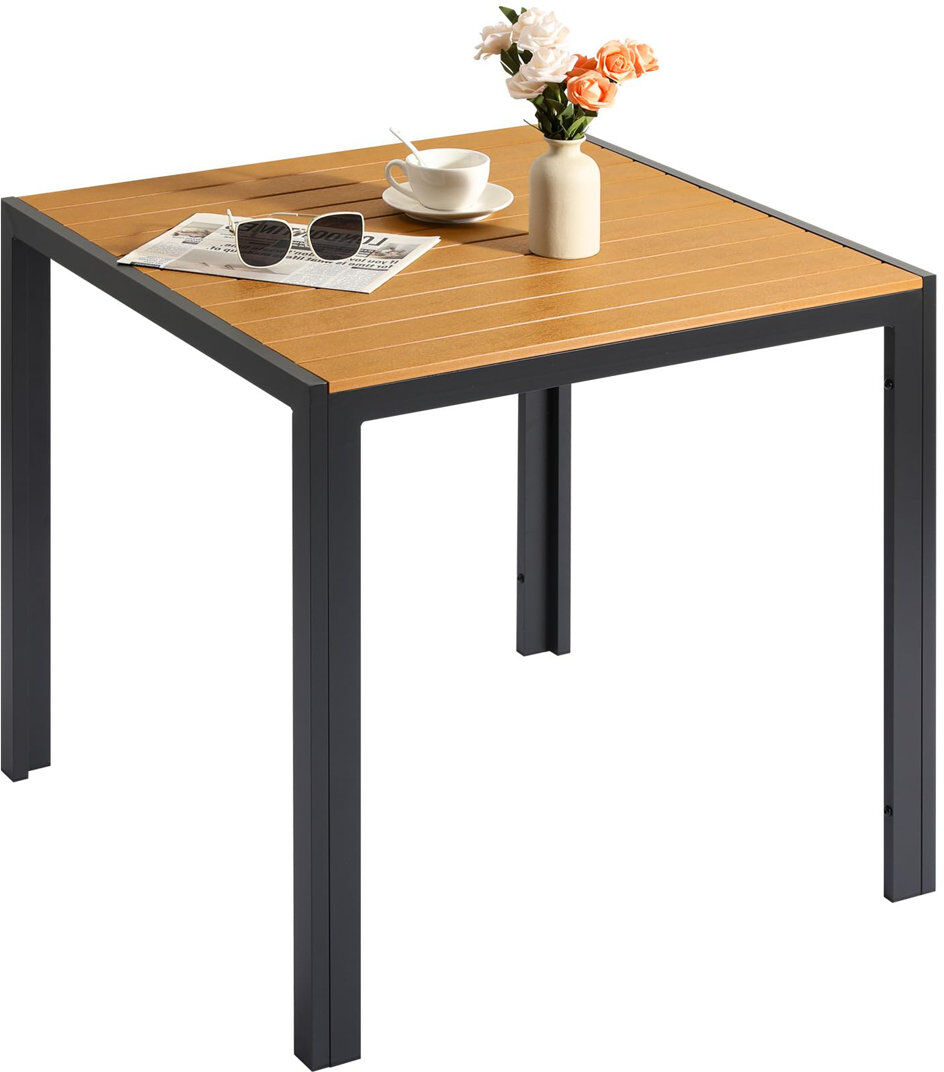 Latitude Run Square 75Cm L Outdoor Bistro Table Brown/Black