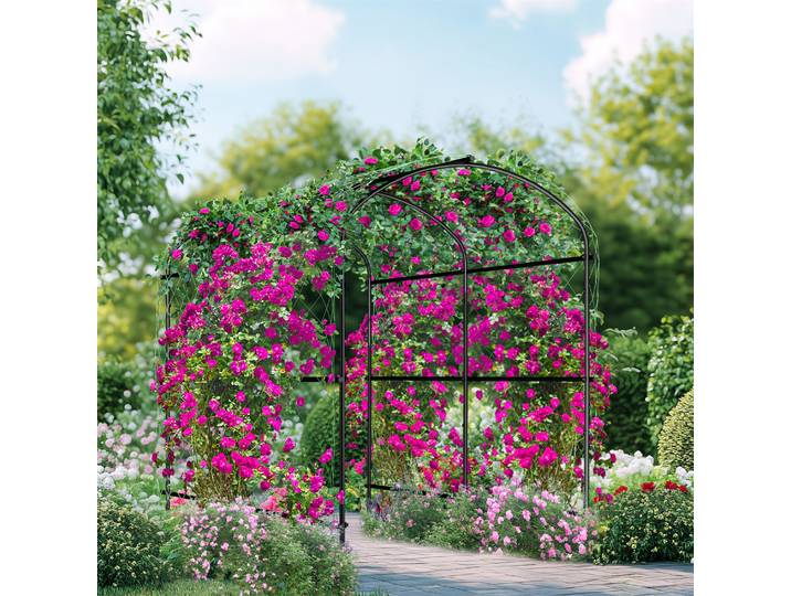 Treillis de concombre de jardin en forme de U pour plantes grimpantes, cadre de Support avec filet en Nylon et pointes, arc de treillis de jardin en métal