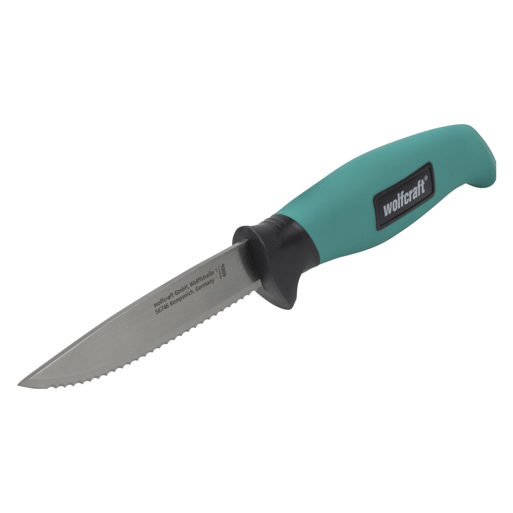 wolfcraft 1 Outdoormesser,gezahnteKlinge+Köcher (9.50 cm) (4086000)