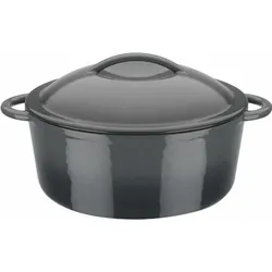 GSW Gusseisen Kochtopf 24 cm - 4,0 Liter GREY SHADOW, Pfanne + Kochtopf, Grau, Beige