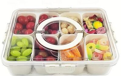 Inspire Essentials Rotating Snack Serving Tray With Lid c