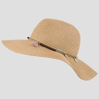 Sonnenhut CHILLOUTS "Atlanta Hat", Damen, Gr. XS, beige (braun), Stroh, Hüte, femininer Sonnenhut aus Papierstroh