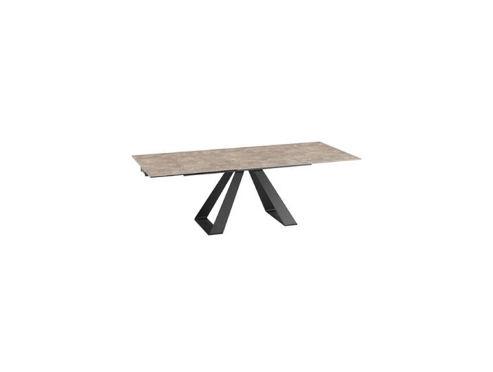 Ausziehbarer Designer Esstisch „Ascension“ aus Keramik, in verschiedenen Grössen Zementgrau 150-230 x 100 cm Akante Design