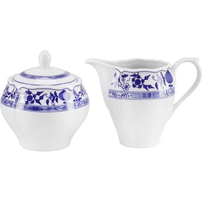 Milch- und Zuckerset CREATABLE "Flora Zwiebelmuster, Milch-Zucker-Set, 2-tlg.", bunt, 2, Porzellan, Geschirr-Sets, Elegante festonierte Grundform, ausdrucksstarkes Relief