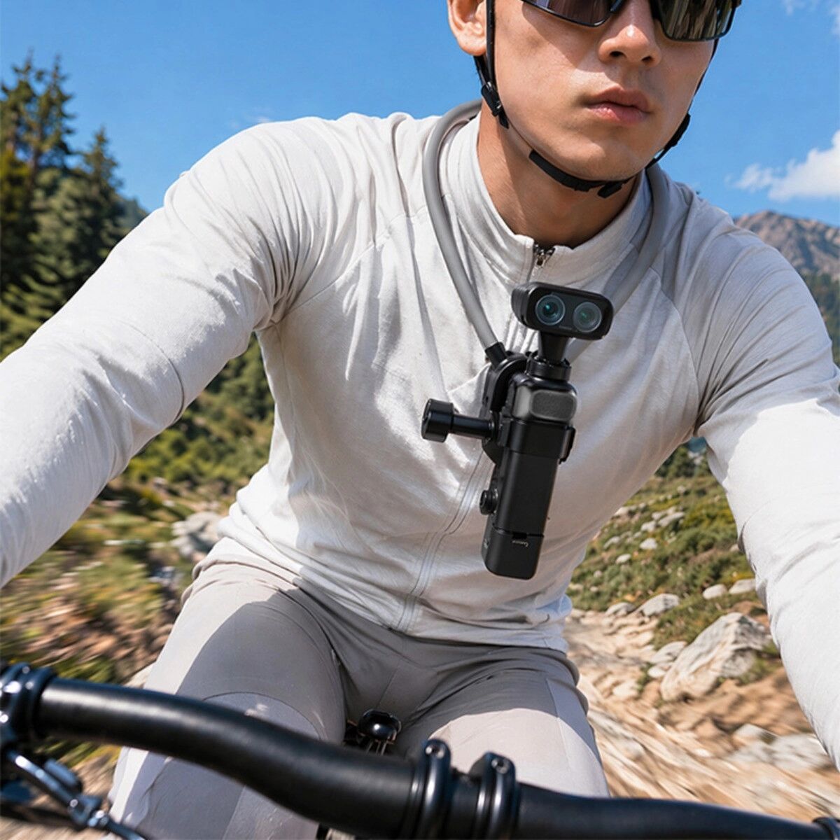 INF Support d'extension pour cou + bracelet en silicone - compatible avec Insta360 Luna Ultra, adaptateur compatible avec