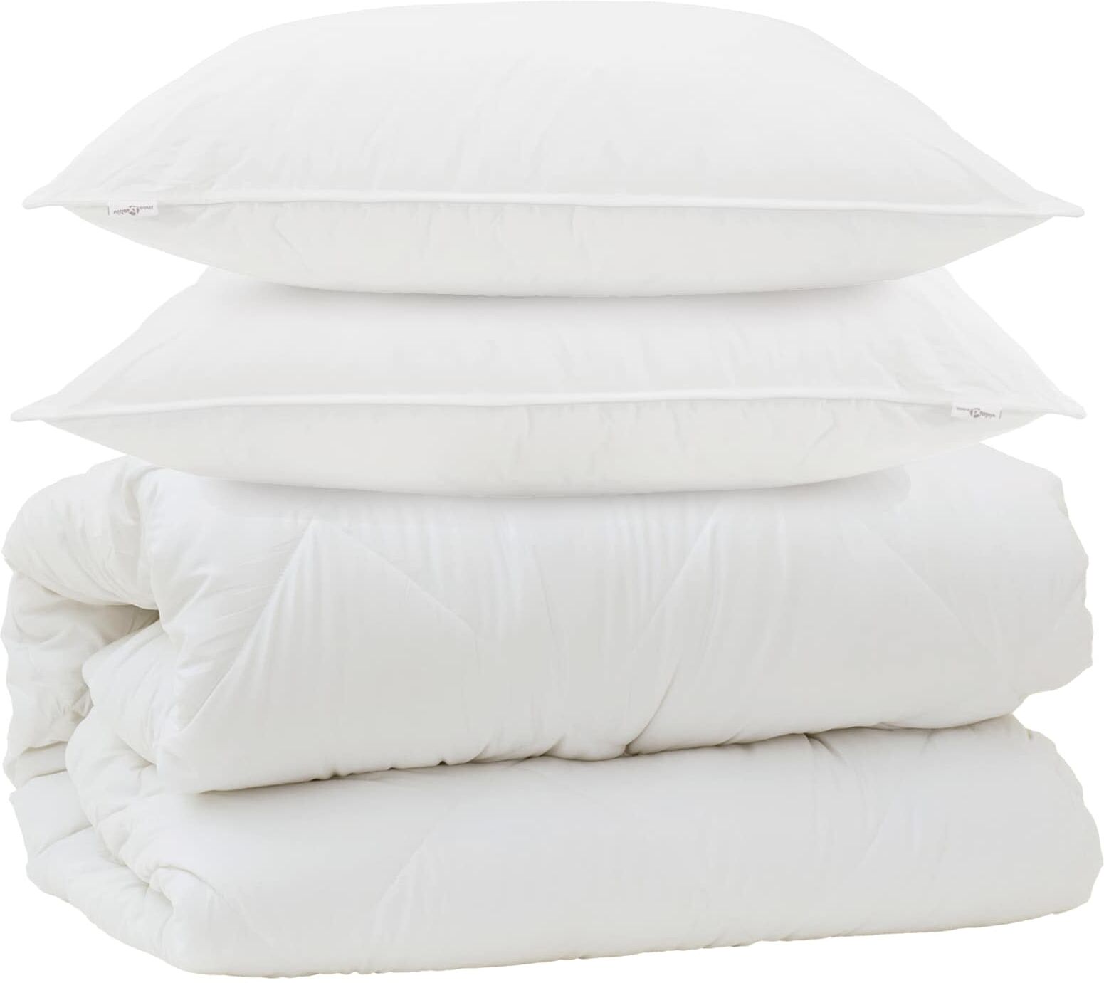 vidaXL Couette avec Oreillers avec oreiller 3 pièces Blanc Microfibre