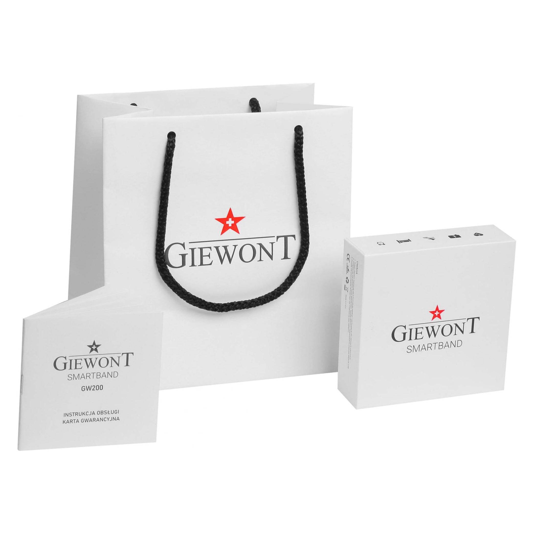 Giewont Intelligentes Armband GW200-4, schwarze Farbe, zusätzlich lila Armband (39.90 mm, ohne SIM) (GW200-8)