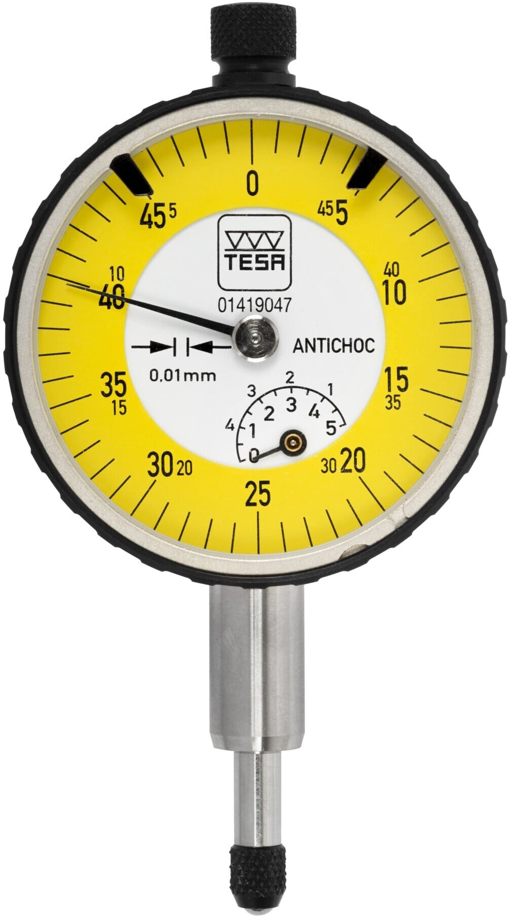 TESA Technology Analoge Messuhr IP40 mit drehbarem Skalenblatt Ø 40 mm, 5 mm, 0,01 mm (01419047)
