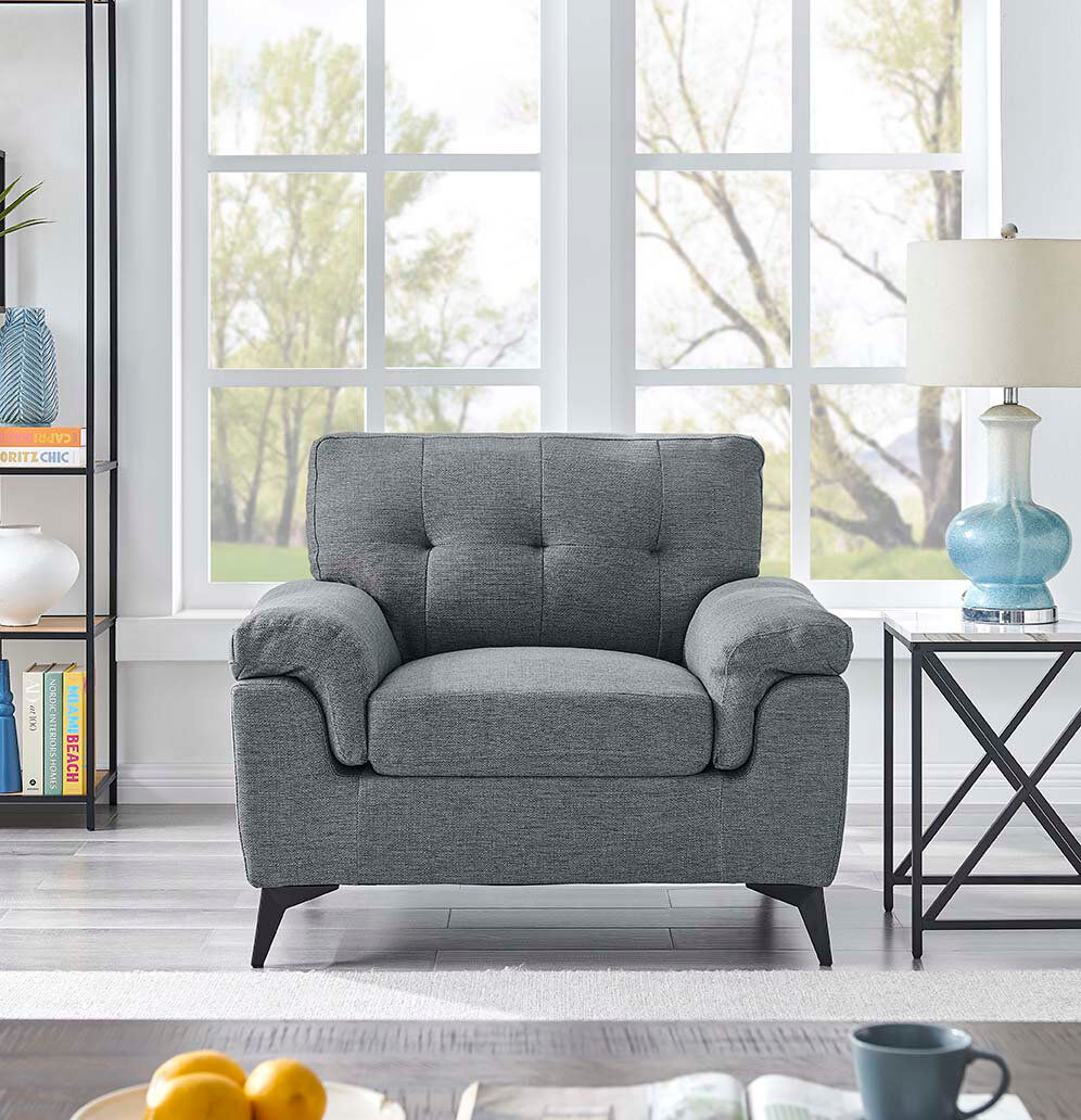George Oliver Kalyvakia Upholstered Armchair Grey 89cm H X 104cm W X 84cm D
