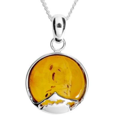Kette mit Anhänger OSTSEE-SCHMUCK "- Fischland-Darß-Zingst - Silber 925/000 - Bernstein" Gr. 45, silber (silber 925, silberfarben, weiß), Schmuck_Sets, Damen, 45, Silber 925 (Sterlingsilber)