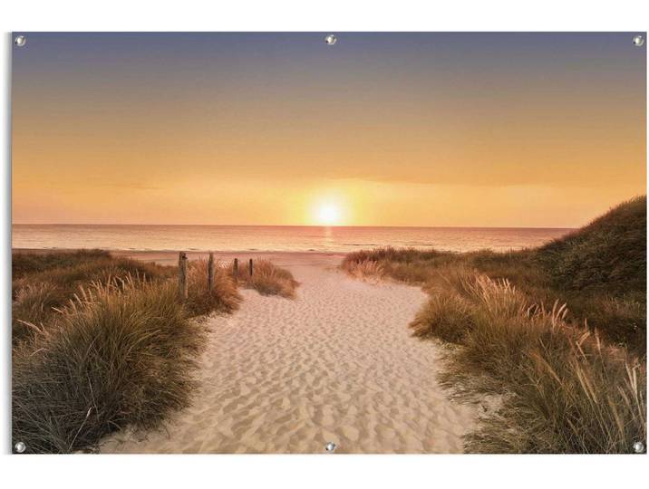 Poster REINDERS Sonnenuntergang , orange (farbe bild(er): orange), B:120cm H:80cm T:0,1cm, Leinwand, Bilder, Poster, leichtes und wasserfestes Gartenposter für den Ausseneinsatz