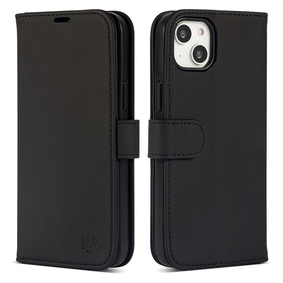 Iiglo iPhone 15 Plus Wallet cover (sort) (Apple iPhone 15 Plus) (STIP-LEW-IP15PLU)