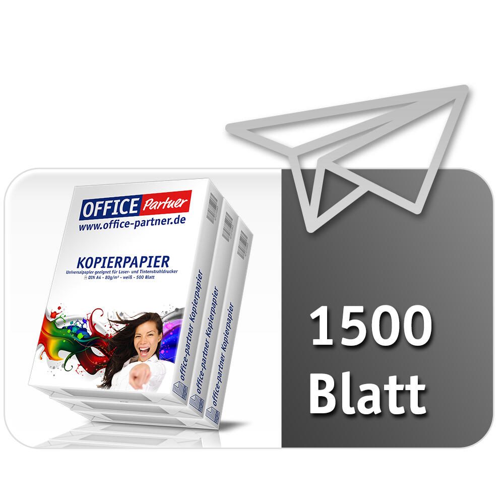 OFFICE-Partner OFFICE Partner Premium Kopierpapier, weiß - DIN A4 80g/m² - 1.500 Blatt OP99012-1500