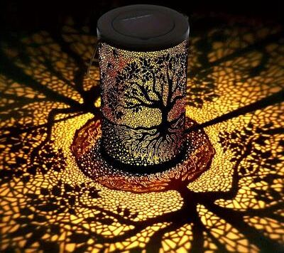 Uplift Essentials Hollow Iron Solar Garden Lantern style 2