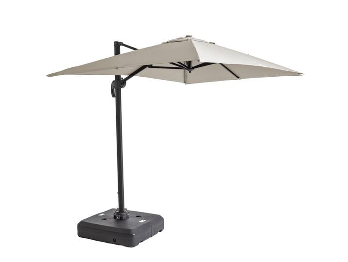 Oviala - Parasol déporté 2x3 m rectangulaire inclinable rotatif 360° et dalle à lester sur roues 100L