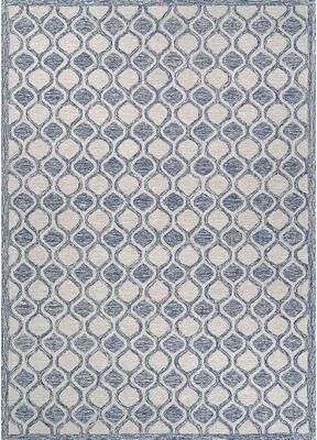 Dream Decor Rugs Handmade Terasia Geometric Sea Wool Area Rug