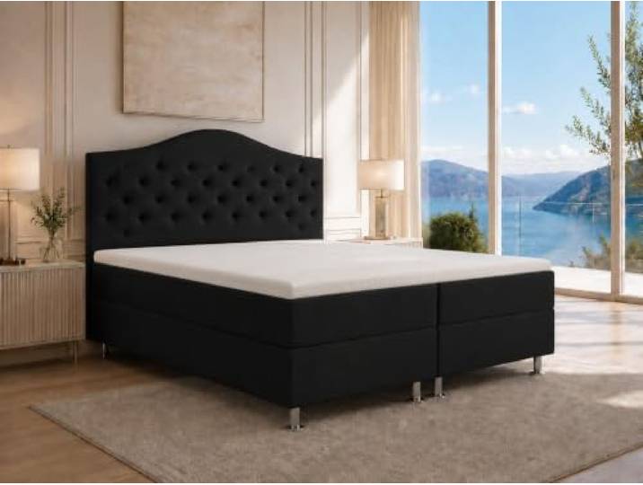 Best For Home Glamour Boxspringbett 180x200 cm Bett mit staurum & Topper