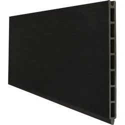 GroJaSolid Stecksystem Grande Einzelprofil - Premium Farbe: Schwarz co-extrudiert 180 x 24 x 1,9 cm