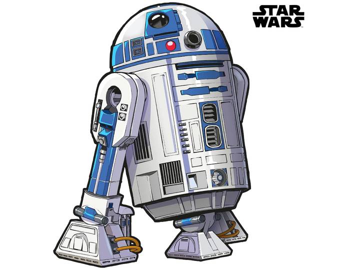 Vliestapete KOMAR Selbstklebende Vlies - Star Wars XXL R2D2 - Grösse 127 x 120 cm , bunt, B:127m L:120m, Vlies, Tapeten, Vliestapete, Kinderzimmer