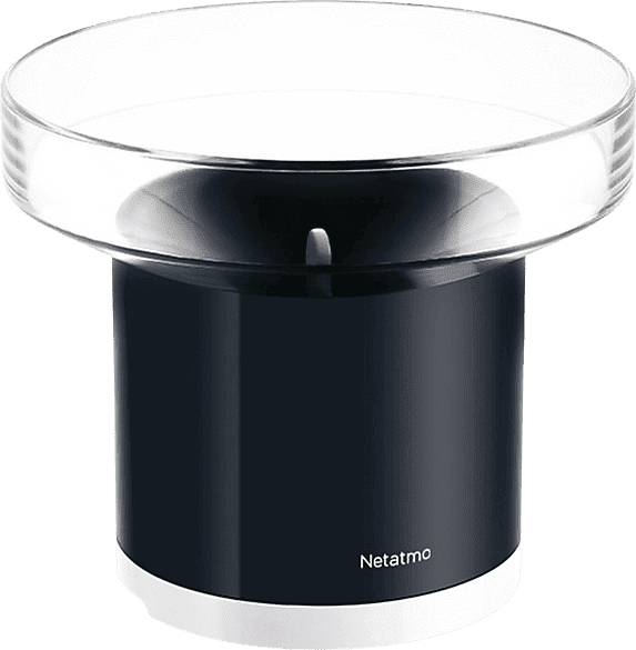 Pluviómetro - Netatmo NRG01-WW, Inteligente, Alerta en tiempo real, Intensidad de lluvia, Negro