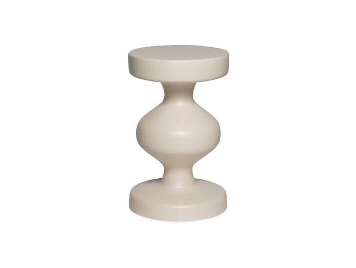 Sweeek Table d'appoint, bout de canapé, table de chevet métal Ø29,5 x H48,5cm HAWA Beige Crème