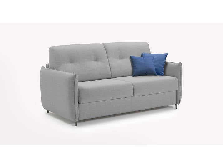 Canapé convertible Tissu TONY - Gris - Couchage 140x195