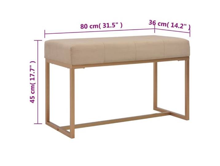Black Friday  Banc salon - JILL - Banquette/Coffre - beige 80 cm - velours BB29