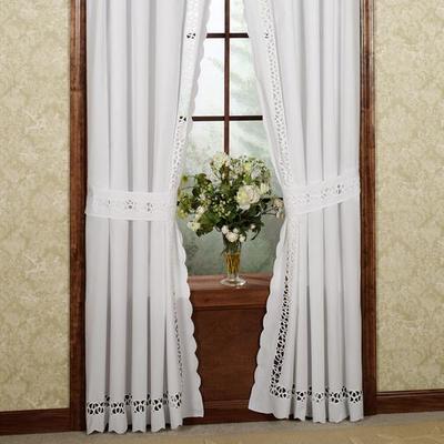 H.c. International, Inc. Hellina Tailored Curtain Pair, 80 x 63, White