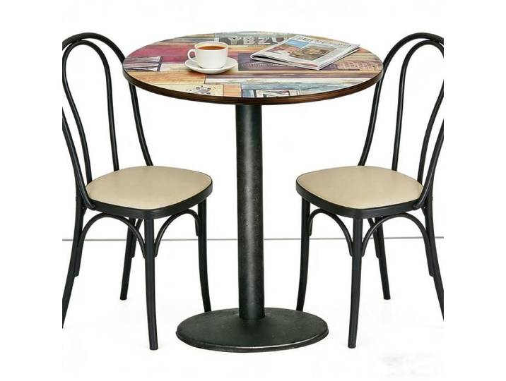 Table de bistrot Rond style rétro en bois VIVOLILV Table à Manger Bar Table de salle à manger 60x60x75cm Pour Bar/Cuisine