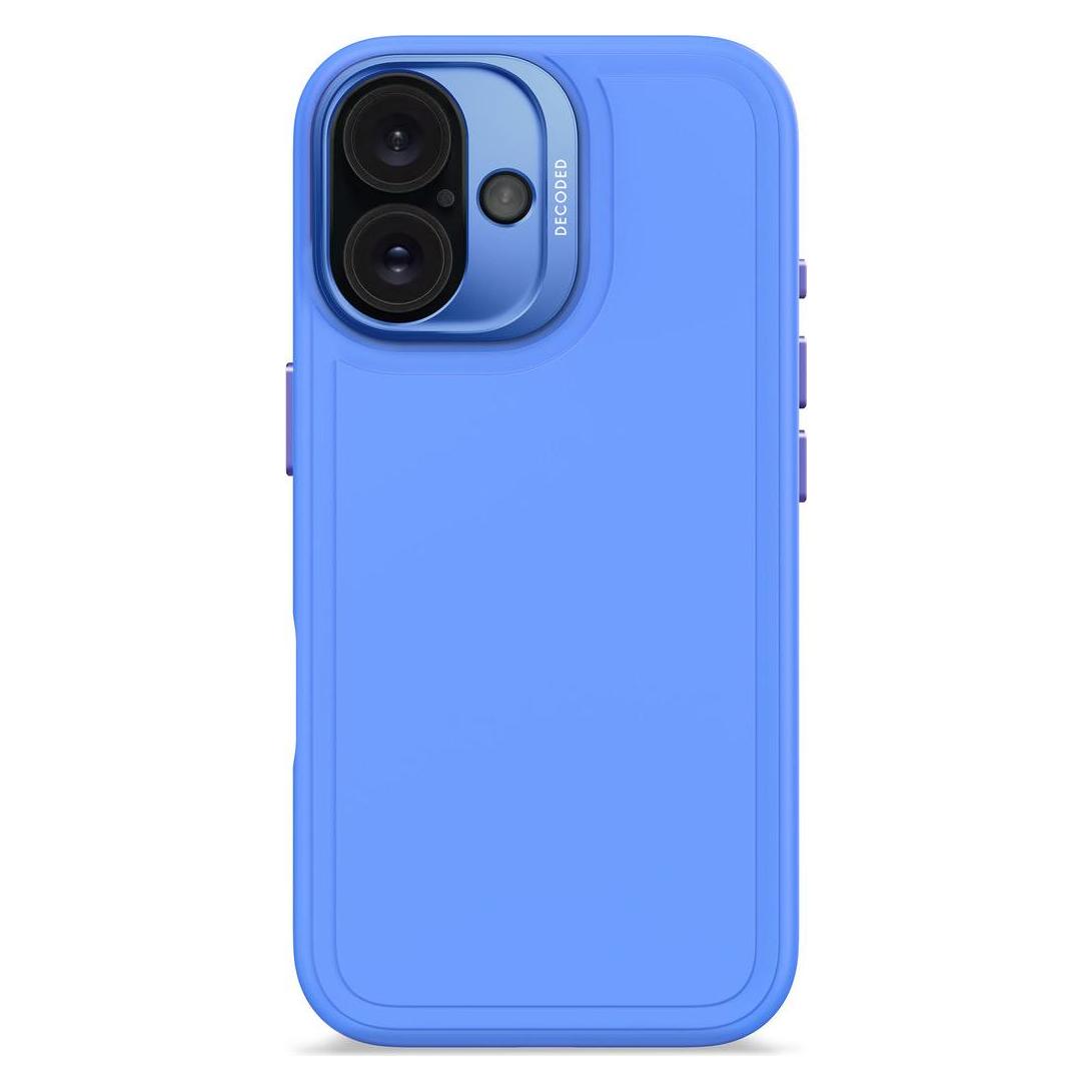 Decoded AntiMicrobial Silicone Stacks Backcover Case with MagSafe for iPhone 16 - Blue (Apple iPhone 16) (D25IPO16BCST9SC-0)