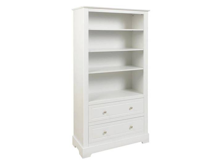 Petits-meubles Bücherregal Marylou Weiß, Holzwerkstoff, 95x174x41 cm, Wohnzimmer, Regal, Bücherregale