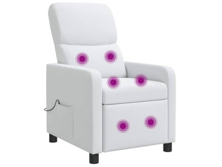 YUTAASU White Fabric Recliner Chair with Massage Adjustable 115-160 Degree, Wireless Remote Control, Breathable Polyester, Easy Clean