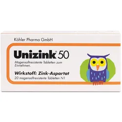 UNIZINK 50 magensaftresistente Tabletten 20 St