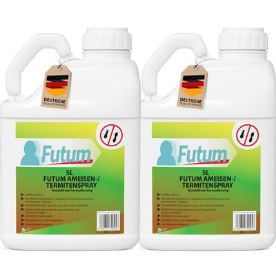FUTUM 2x5L Ameisenspray / Termitenspray bekämpft Insekten, Eier, Larven, Insektenspray ohne Biozide auf Wasserbasis, Sofortwirkung ohne Flecken