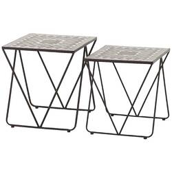 Siena Garden J04674 Como Tischset II, 2-teilig Stahl mit Mosaikoptik