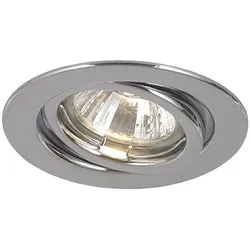 Deckenspot Einbaulampe Einbaustrahler Deckenleuchte Lampe Wohnzimmerlampe, Metall Chrom rund, GU10 Fassung, Durchmesser 9,7cm