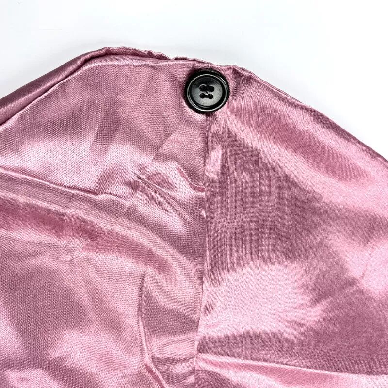 INF Schlafmütze aus Satin mit Schleife Roségold