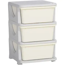 SCHUBLADENSCHRANK Kunststoff Cremeweiß