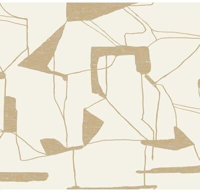 Antonina Vella Abstract Geo Cream & Gold Wallpaper