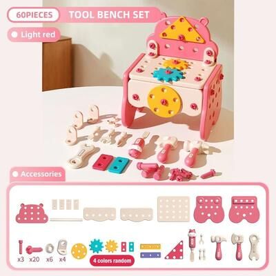 Uplift Essentials Little Builder's Interactive Power Tool Workshop 60p Pink No Drill
