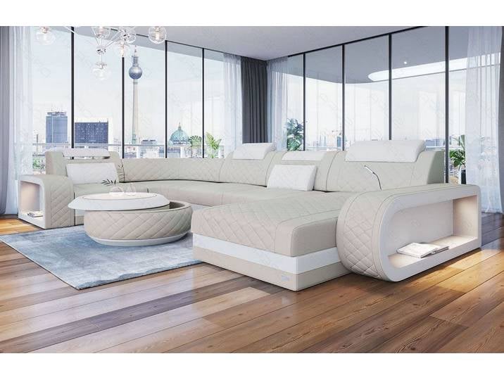 Wohnlandschaft Berlin U-Form aus Leder