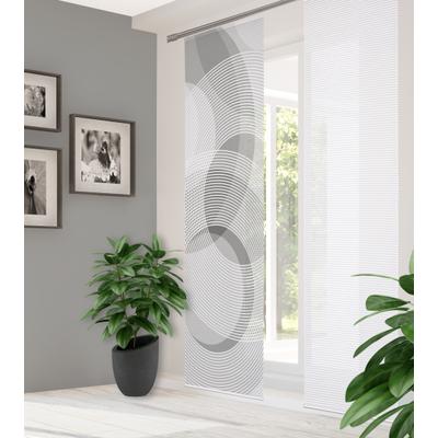 Schiebegardine HOME IN GREEN "AFONSO" Gr. 1, grau, B:60cm H:245cm, Polyester, Gardinen, DIGITALBEDRUCKT, BAMBUSOPTIK RECYCELT