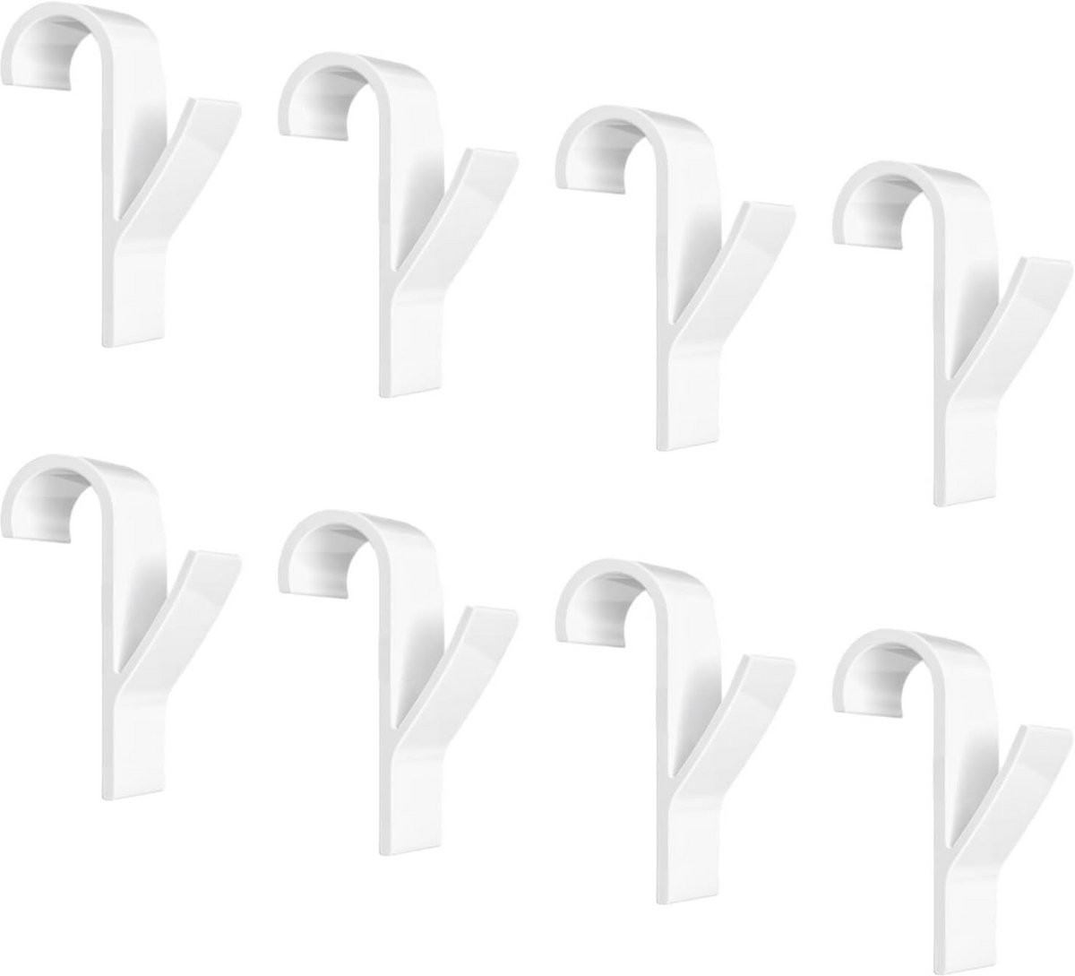 Set van 8 ronde radiatorhaken wit - Handdoekhangers voor de badkamer en keuken
