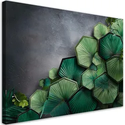 LEINWANDBILD Sechseck verlässt Beton 90x60cm